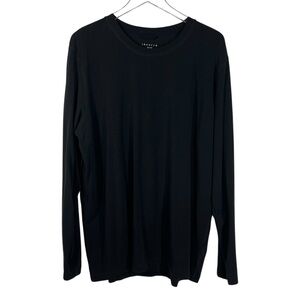 THEORY + Black Pima Cotton Crewneck Longsleeve Soft Knit Tee Shirt Men's XXL